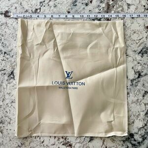 Louis Vuitton Cream Dust Bag with Blue Logo
